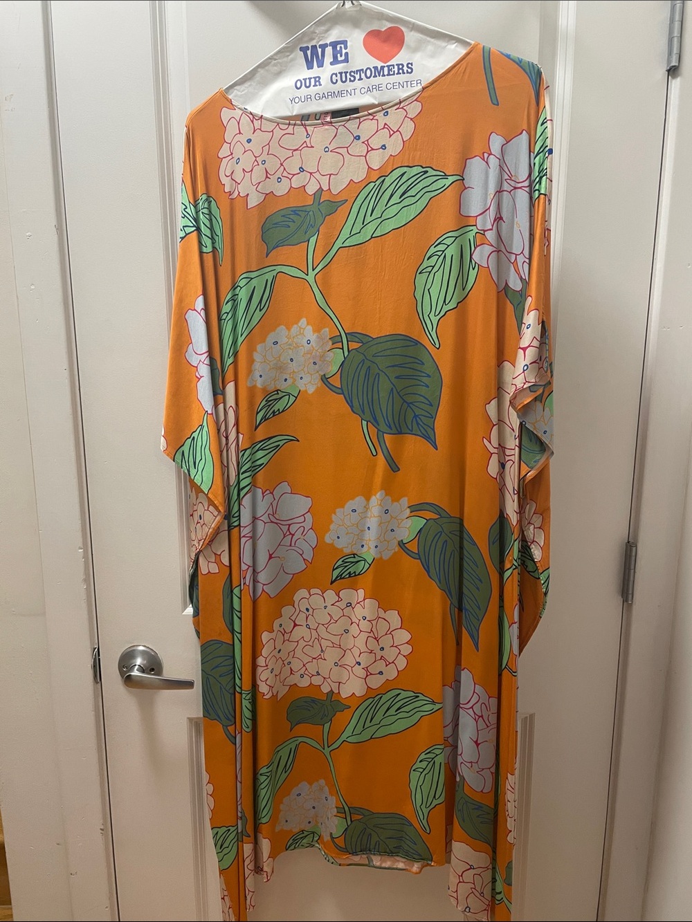 Lafayette 148 New York Orange Floral Print Caftan